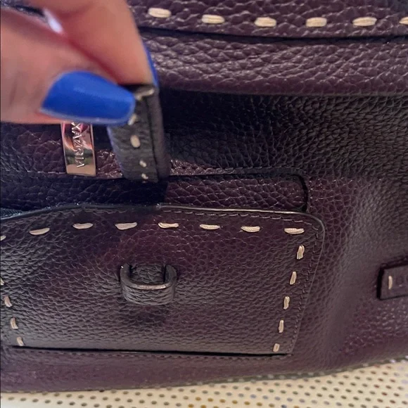 Elegant Eggplant Purple Leather Handbag - Picture 6 of 12